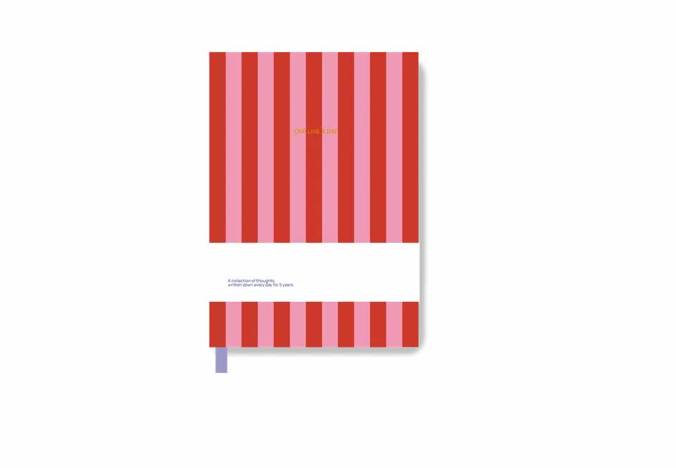 a-journal-one-line-a-day-tagebuch-stripes-pink-red image 1