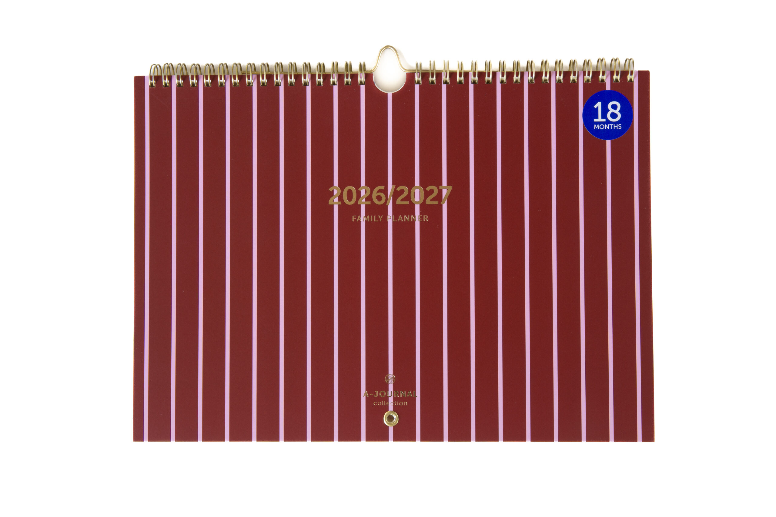a-journal-18-monate-2026-2027-family-planner-stripes-pink image 1