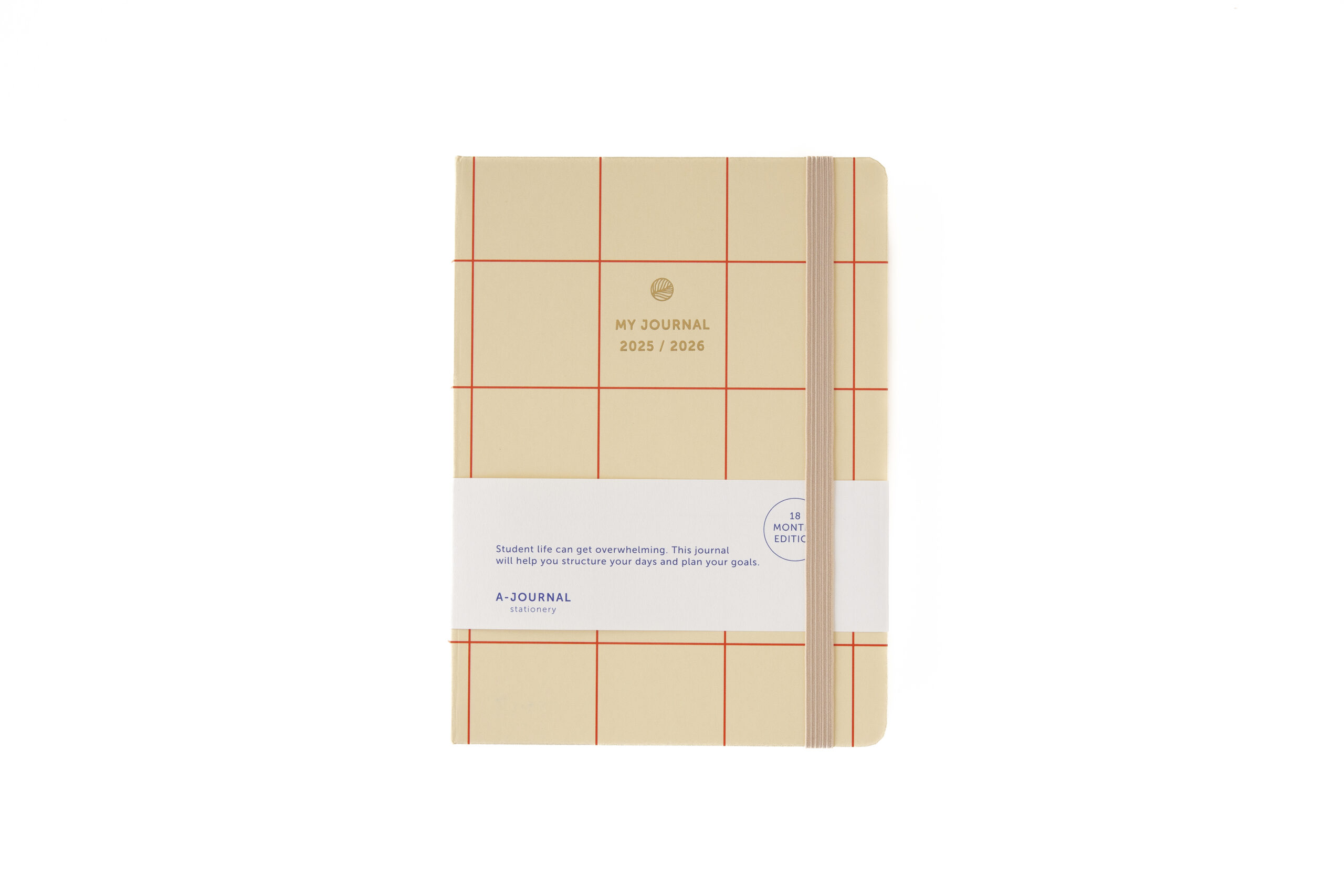 a-journal-my-journal-schulplaner-2025-2026-kariert-rot-18-monate image 1