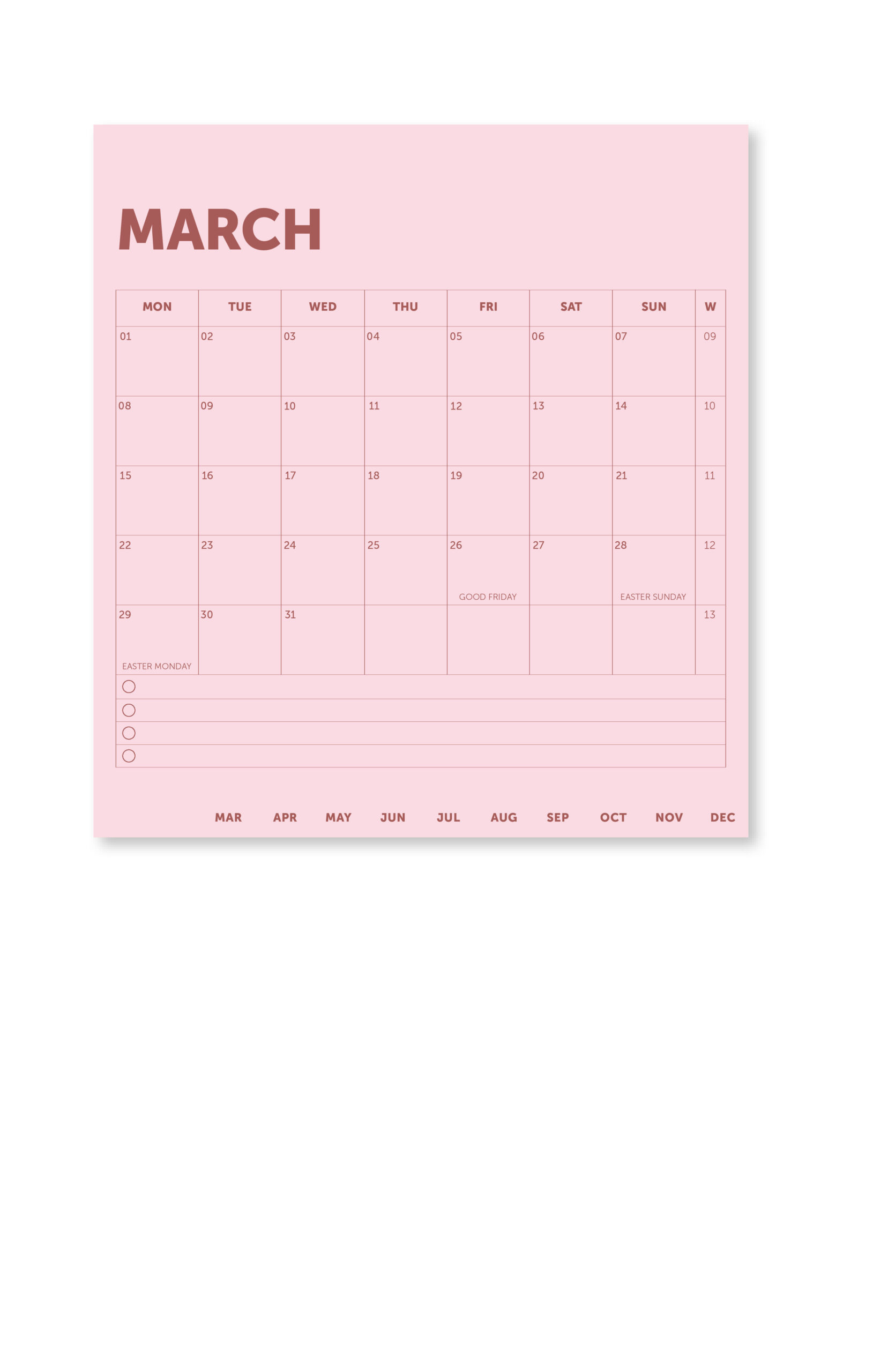 a-journal-diaries-and-planners-desk-calendar-kalender-pink-rot-2027 image 2