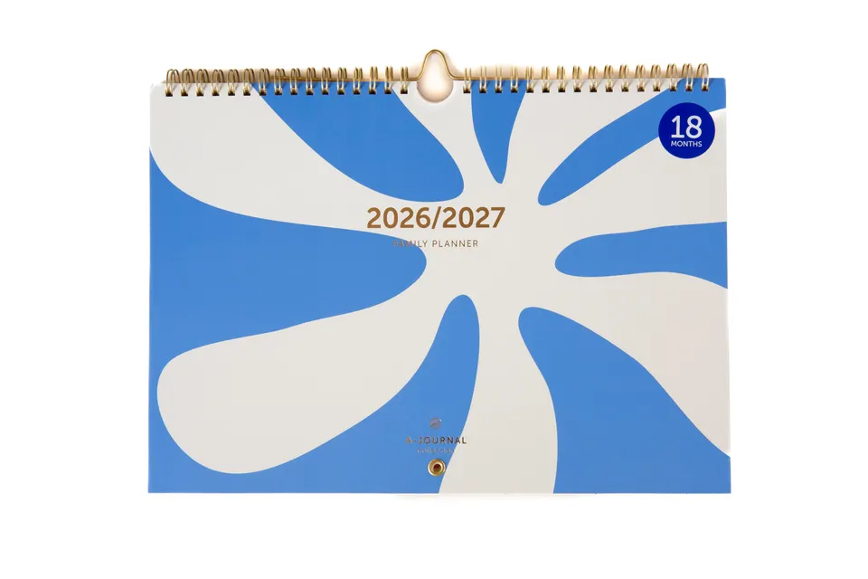 a-journal-family-planner-2026-2027-flower-blue-18-monate image 1