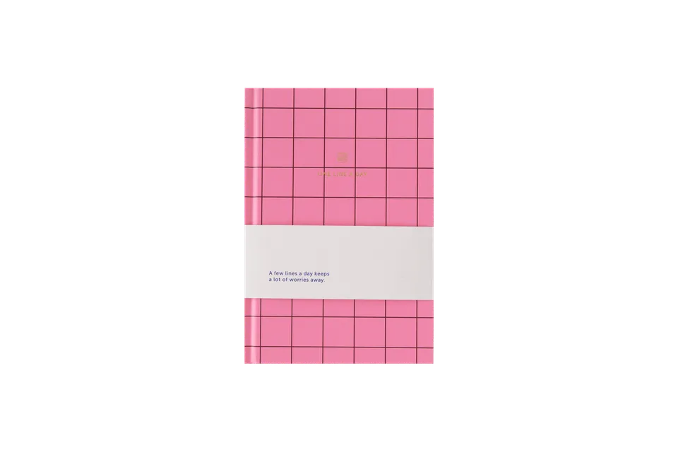 a-journal-one-line-a-day-tagebuch-rosa-kariert-5-jahre image 1