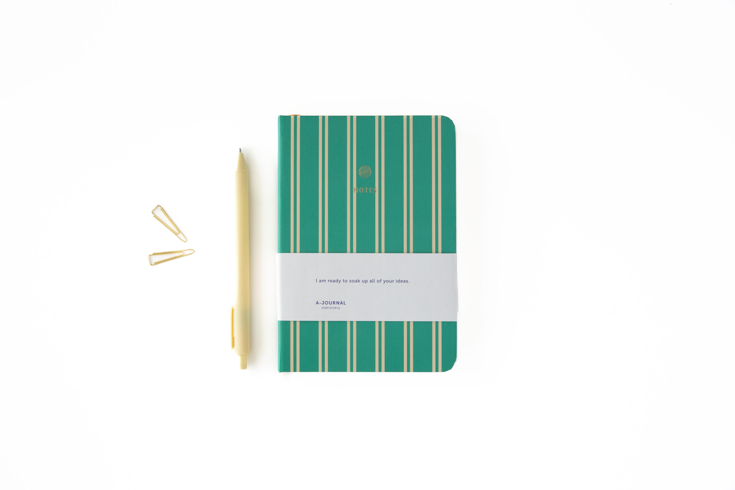 a-journal-a6-notebook-notizbuch-green-stripes image 3
