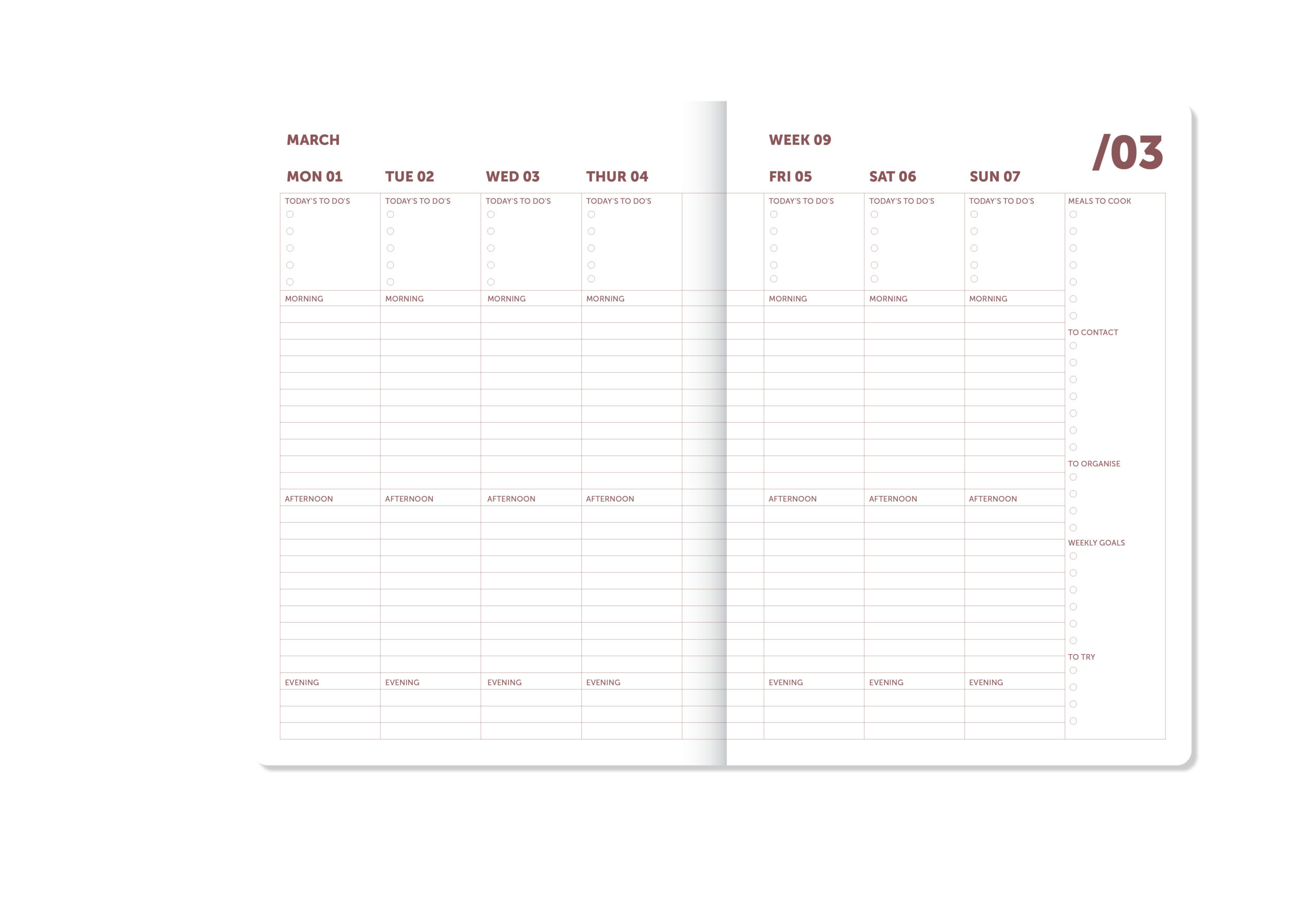 a-journal-diary-spiral-organiser-2027-bordeaux-pink image 4