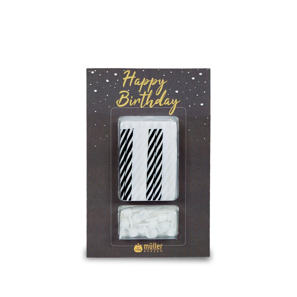 m-ller-kerzen-geburtstagskerzen-24-st-ck-12-halter-bunt image 1