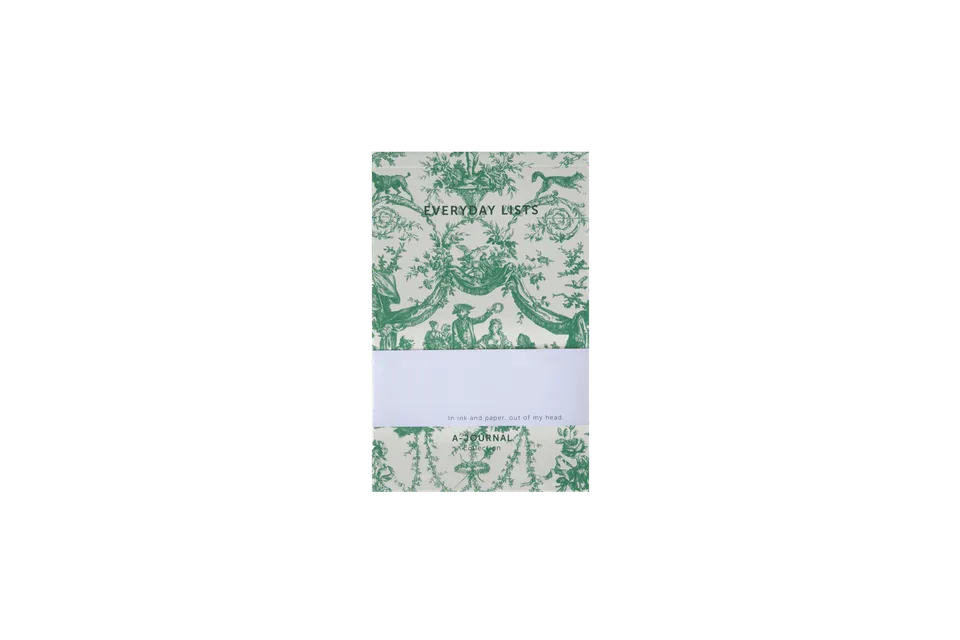 a-journal-toile-de-jouy-green-notizbuch-gemustert image 1