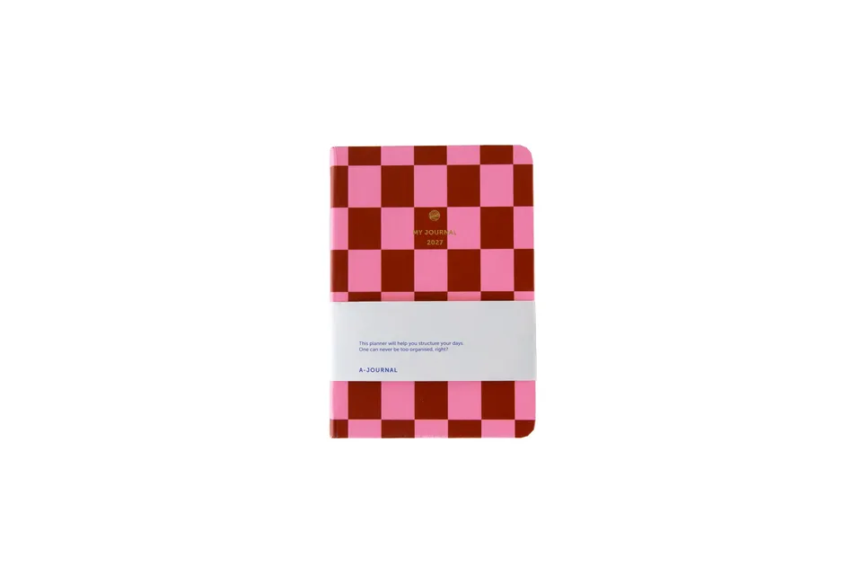 a-journal-my-journal-diary-2027-terminkalender-a6-pink-rot-kariert image 1