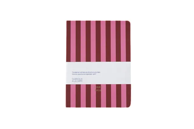 a-journal-fabrique-diary-2026-terminkalender-stripes-pink-red image 1