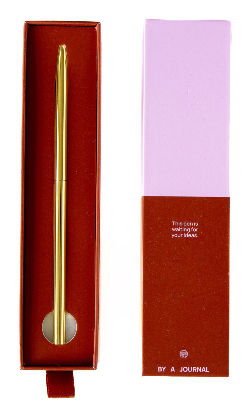 a-journal-pen-golden-kugelschreiber-gold-stift image 1
