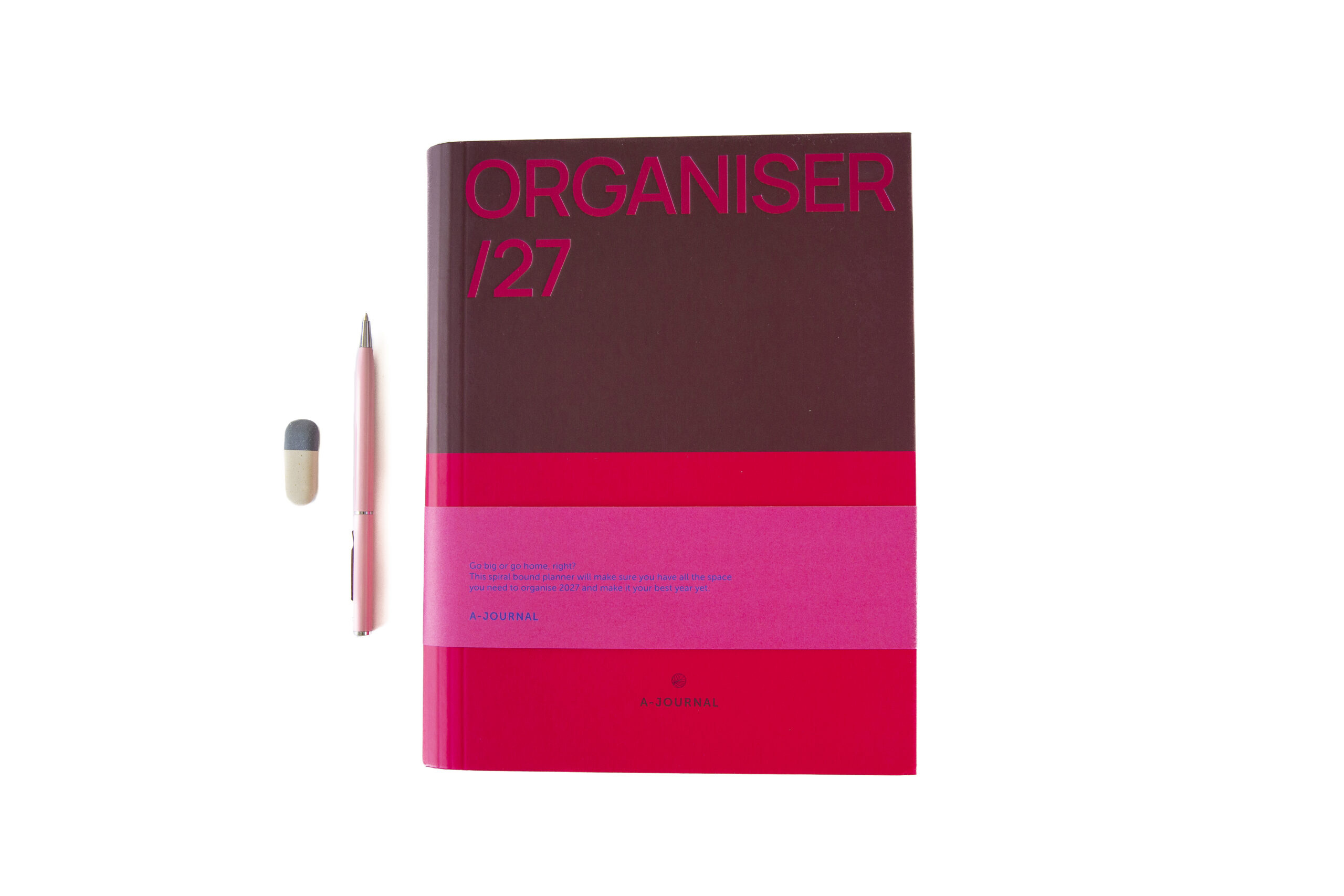 a-journal-diary-spiral-organiser-2027-bordeaux-pink image 1