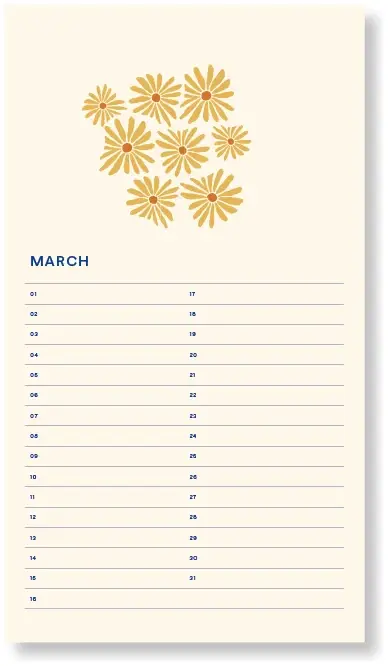 a-journal-birthday-calendar-flowers-beige-geburtstagskalender image 5