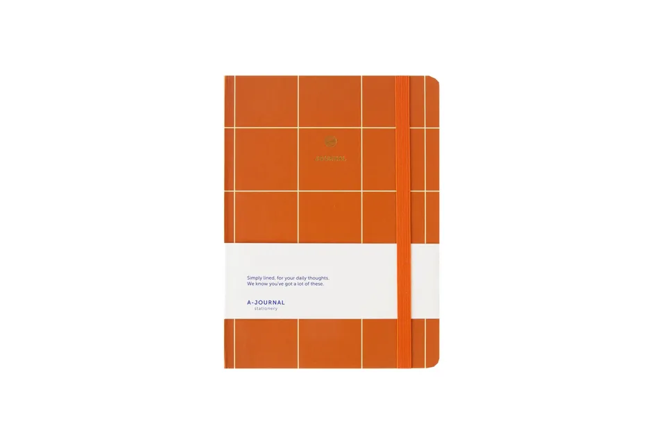 a-journal-notebook-notizbuch-terracotta-kariert image 1