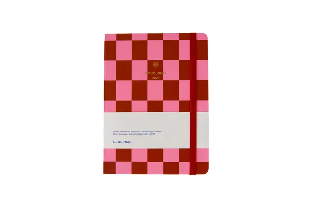 a-journal-my-journal-tagebuch-2027-rosa-rot-kariert image 1