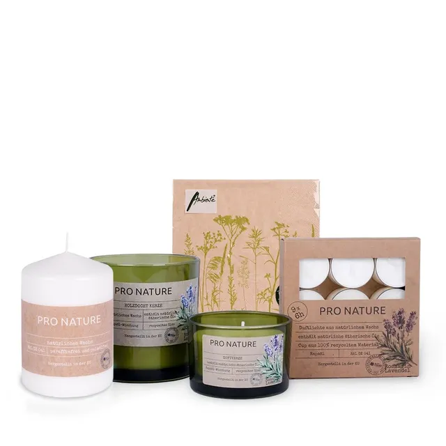 m-ller-kerzen-pro-nature-probierset-rosmarin-lavendel-kerzen image 1