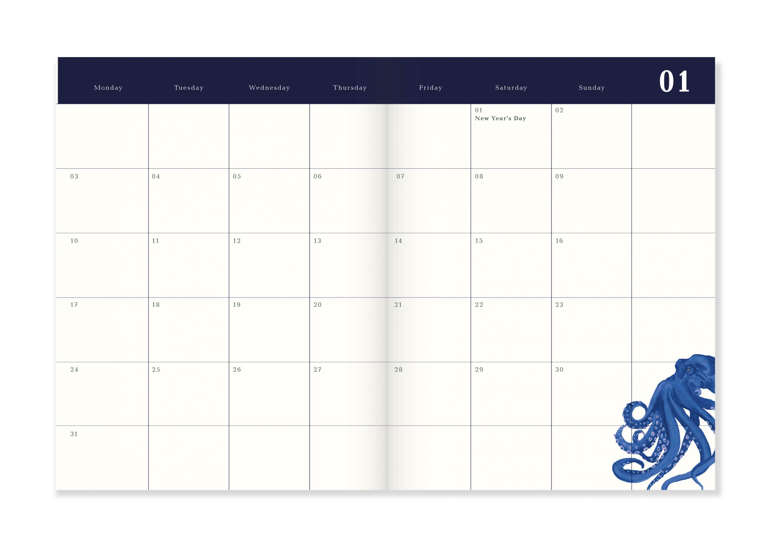 a-journal-ink-diary-2022-kalender-aqua image 2