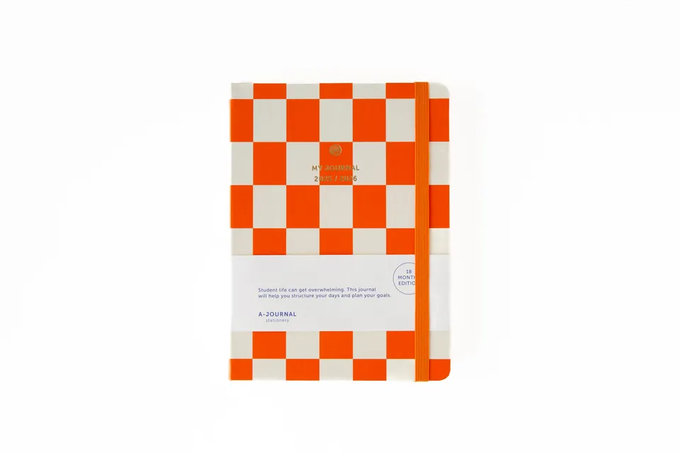 a-journal-my-journal-2025-2026-schulkalender-orange-kariert image 1
