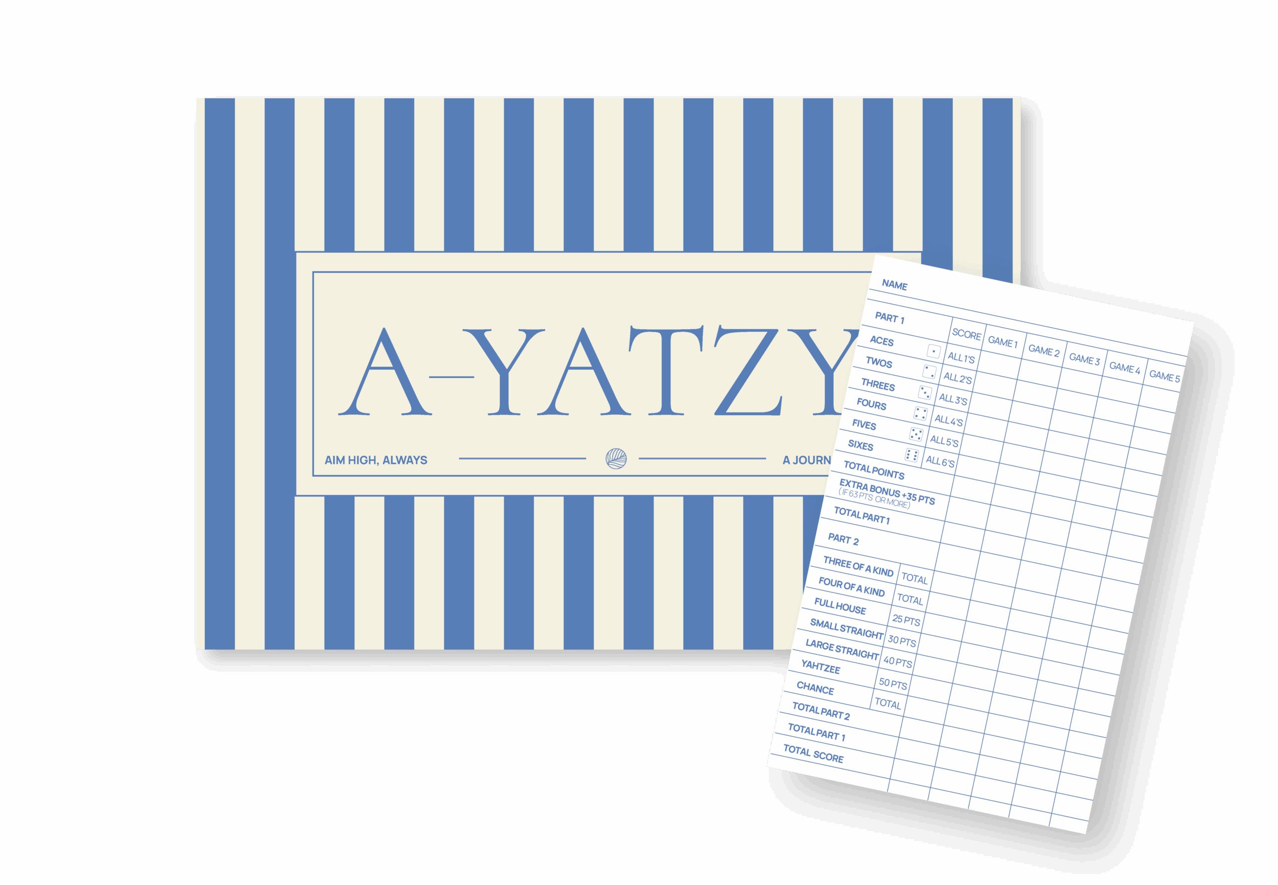 a-journal-a-yatzy-yahtzee-w-rfelspiel-blau-mit-block image 2