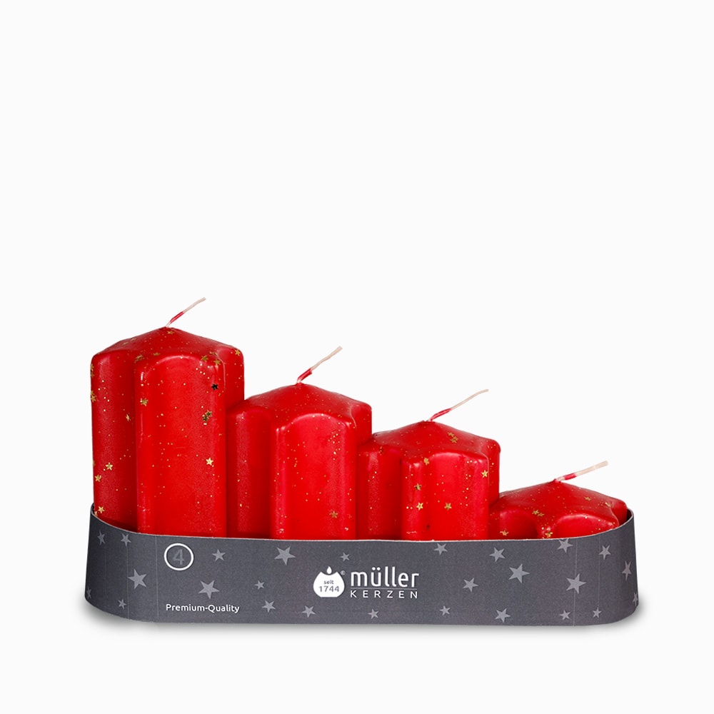 m-ller-kerzen-weihnachten-sparkle-sternkerzen-set-4er image 1