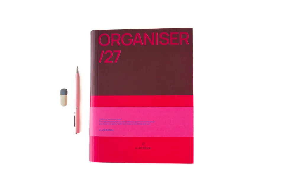 a-journal-diary-spiral-organiser-2027-bordeaux-pink image 1