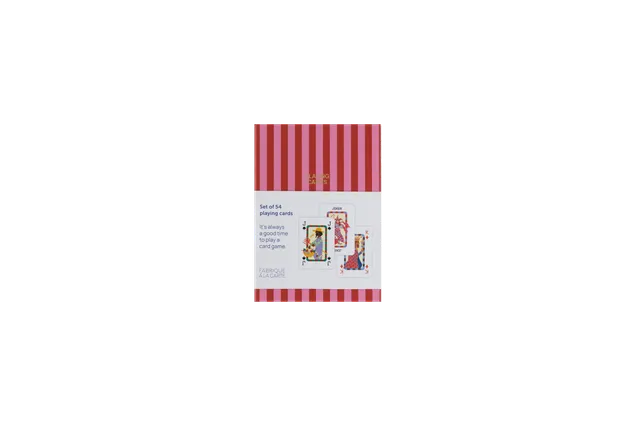 a-journal-fabrique-playing-cards-stripes-red-pink image 1