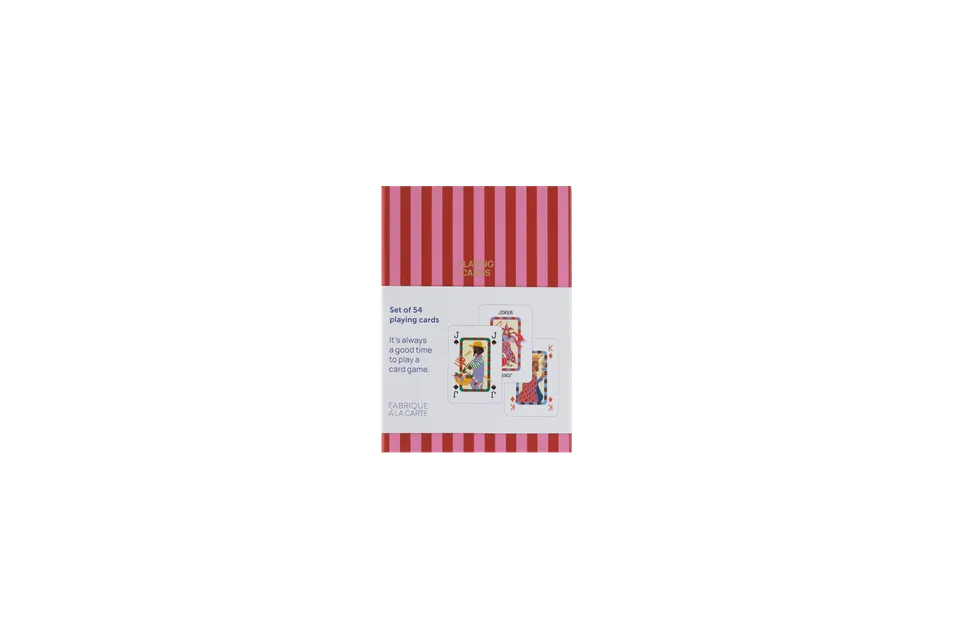 a-journal-fabrique-playing-cards-stripes-red-pink-karten image 1