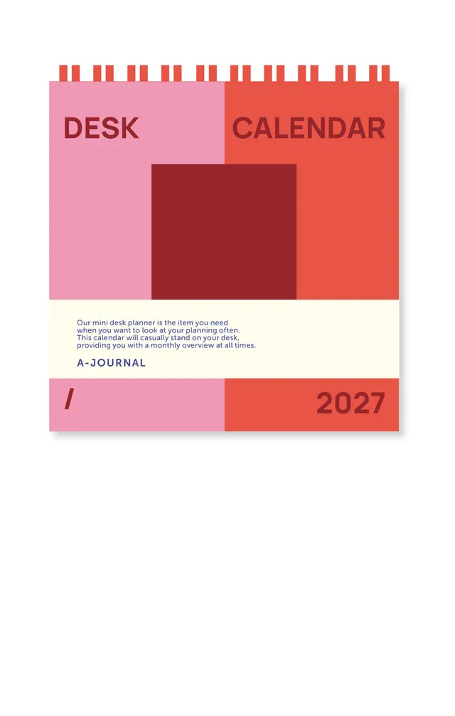 a-journal-diaries-and-planners-desk-calendar-kalender-pink-rot-2027 image 1