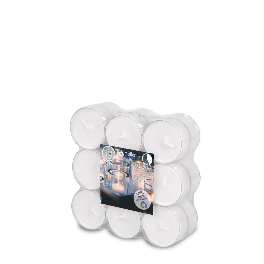 m-ller-kerzen-clear-cups-5h-teelichter-18er-flatpack image 2