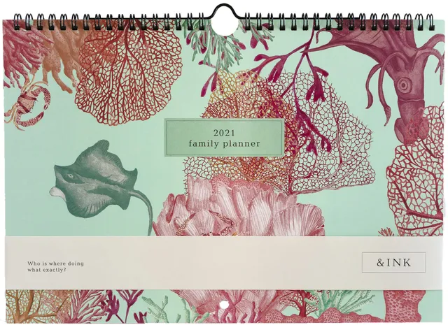 a-journal-ink-family-planner-2021-aqua-familienplaner image 1