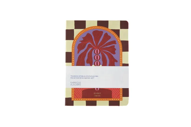 a-journal-fabrique-diary-2026-checkered-palm-tagebuch image 1