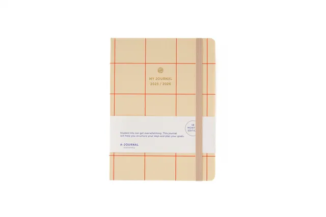 a-journal-my-journal-schulplaner-2025-2026-kariert-rot-18-monate image 1