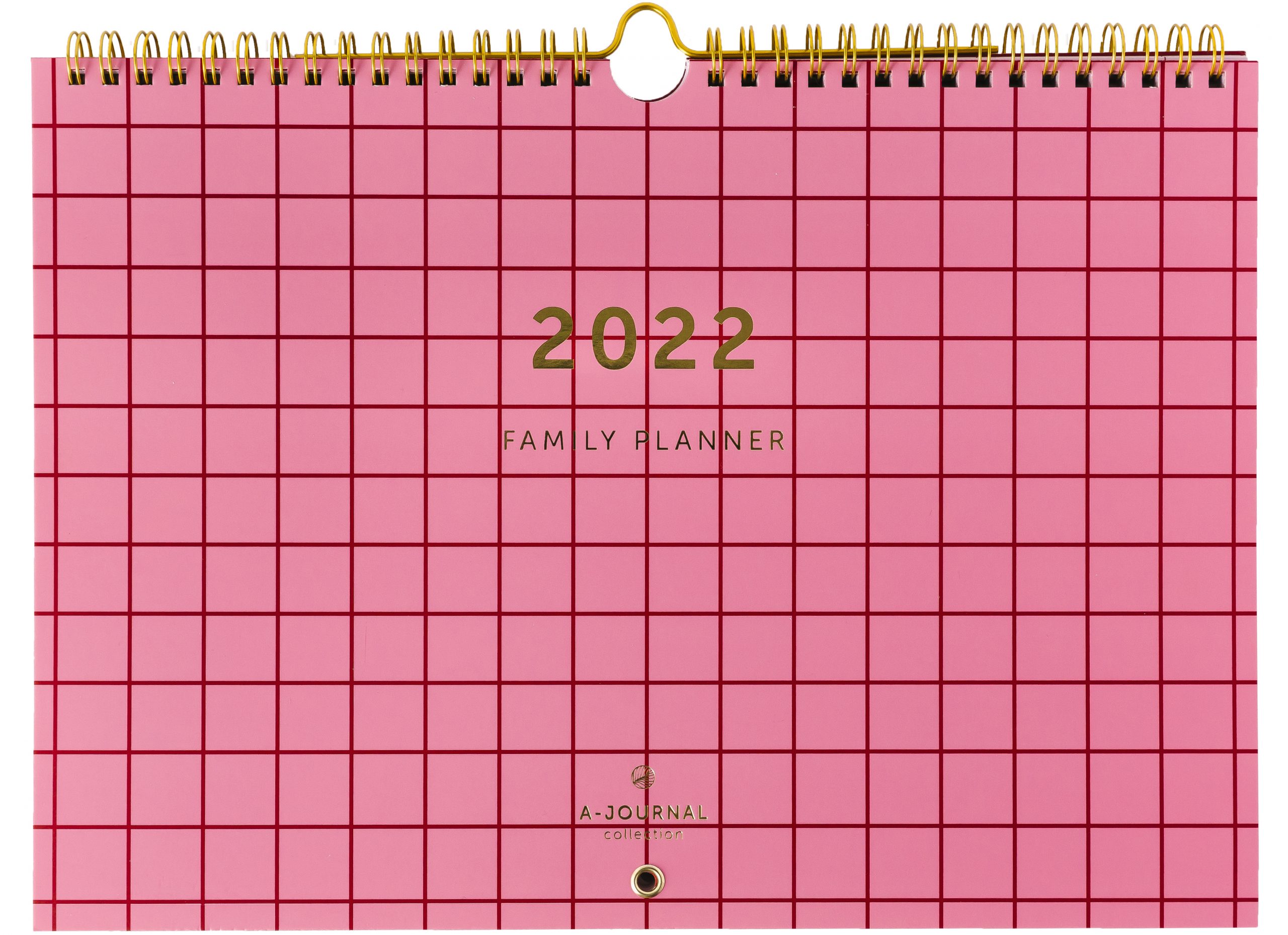 a-journal-family-planner-2022-familienkalender-checkered-pink image 1
