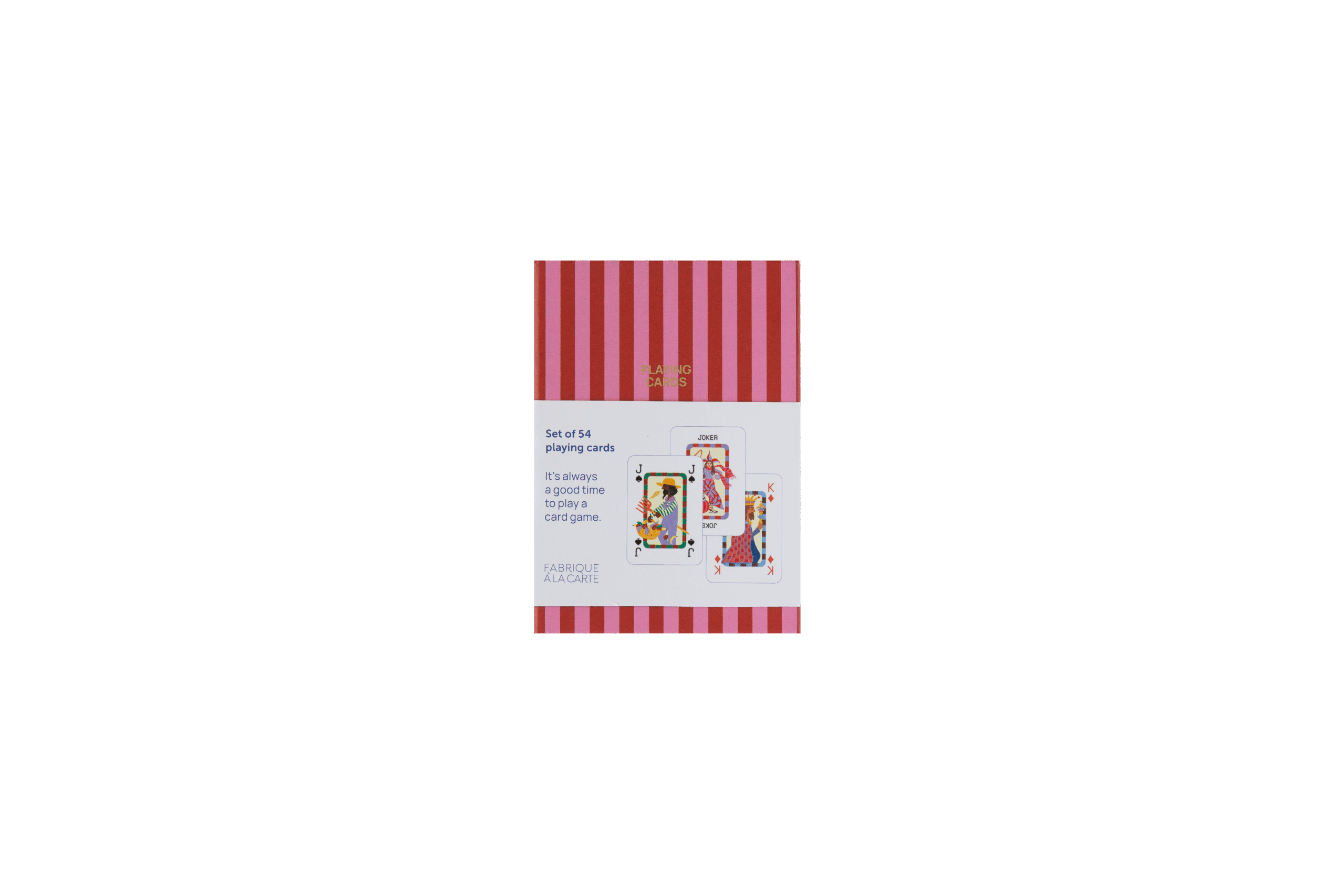 a-journal-fabrique-playing-cards-stripes-red-pink-karten image 1