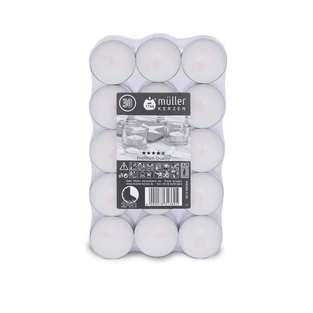 m-ller-kerzen-teelichte-30er-flatpack-4h-qualit-ts-teelichte image 1