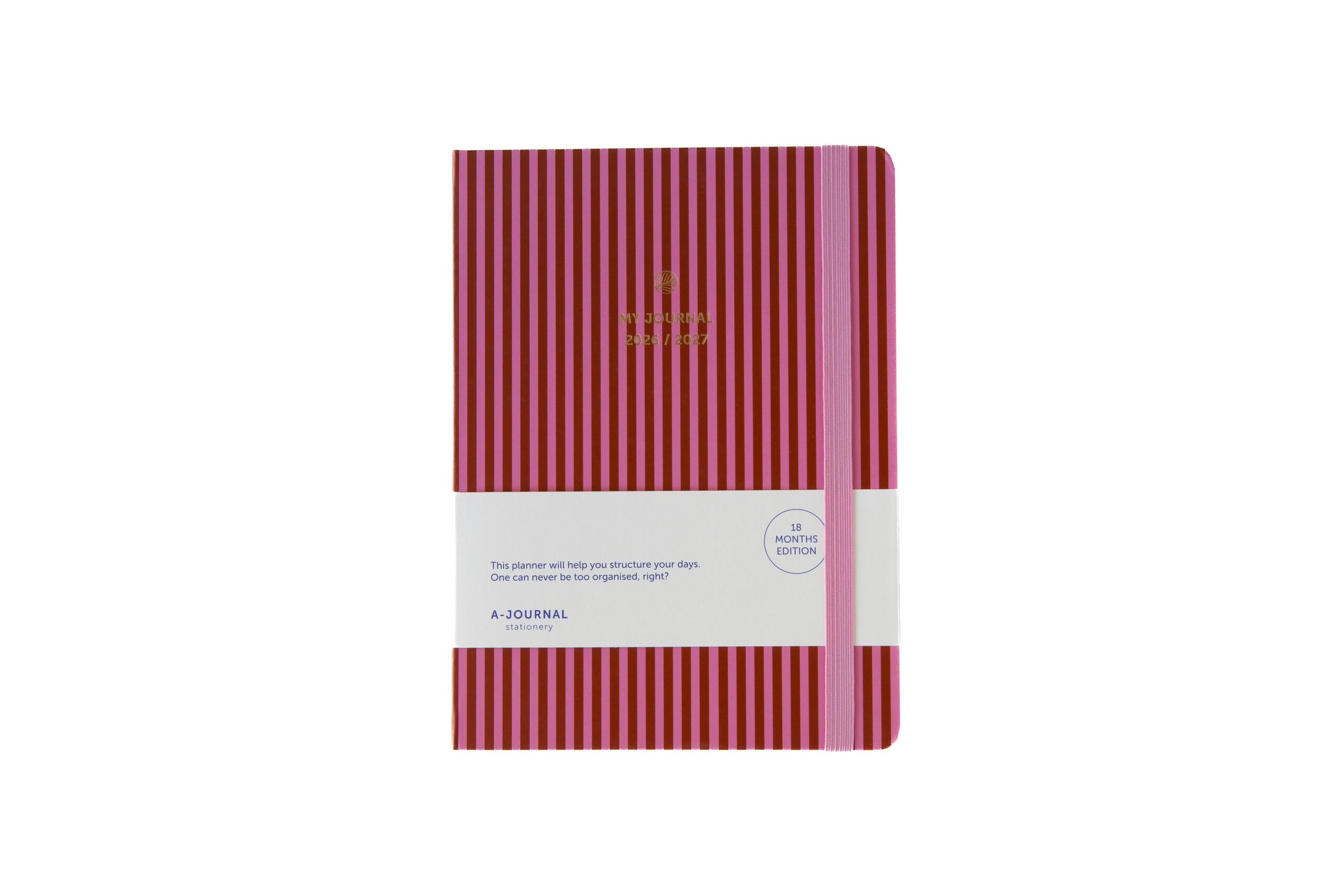 a-journal-my-journal-18-monate-kalender-2026-2027-rosa-streifen image 1