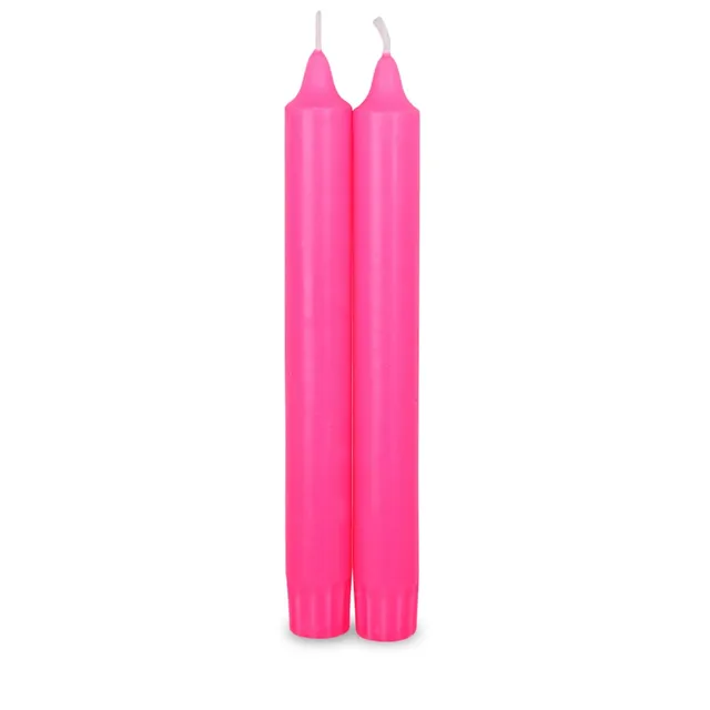 m-ller-spitzkerzen-kronenkerzen-neon-tafelkerze-2er-set image 1