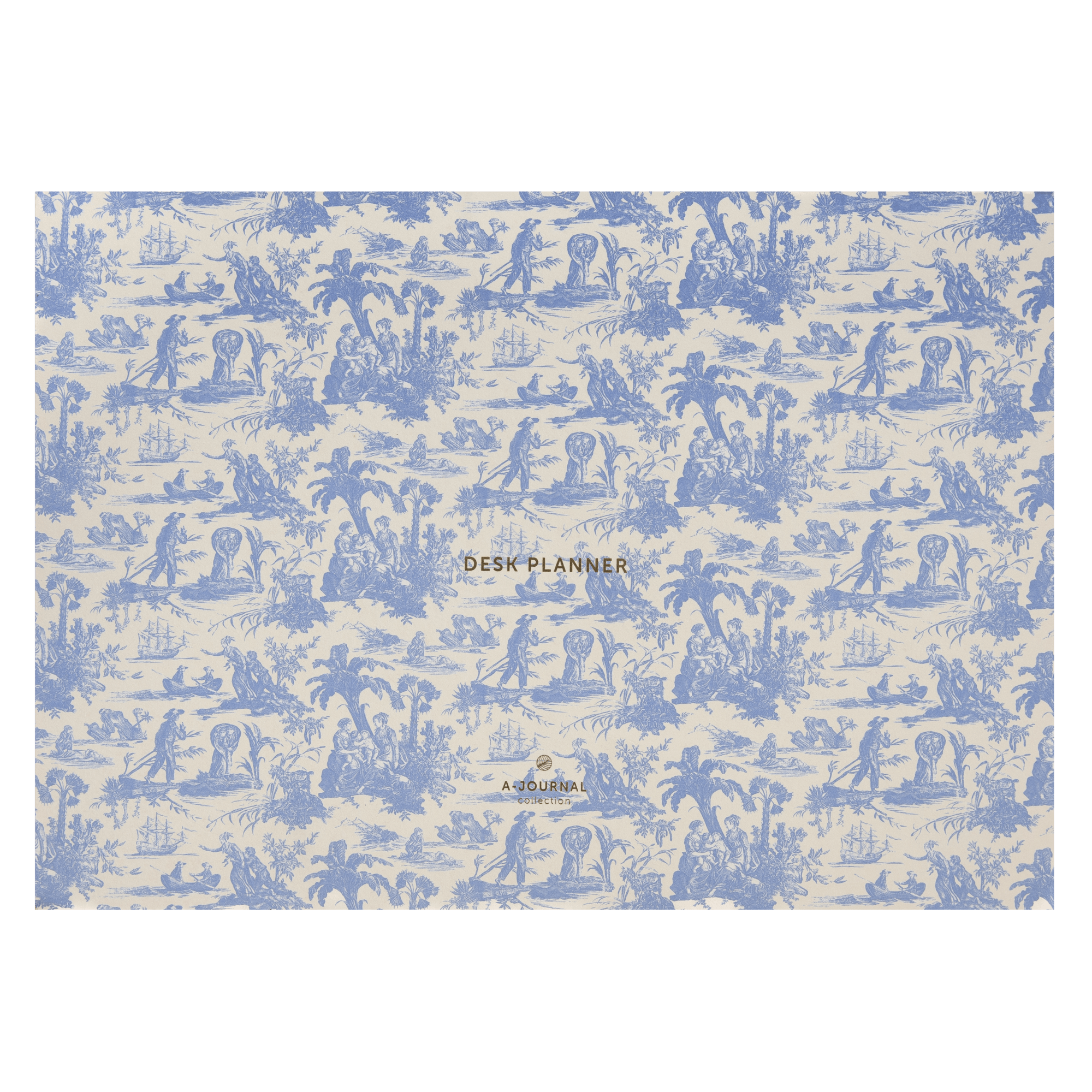 a-journal-deskplanner-schreibtischplaner-toile-de-jouy image 1