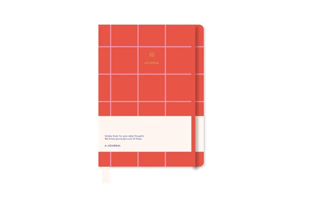 a-journal-notebook-thin-notizbuch-kariert-pink-rot image 1