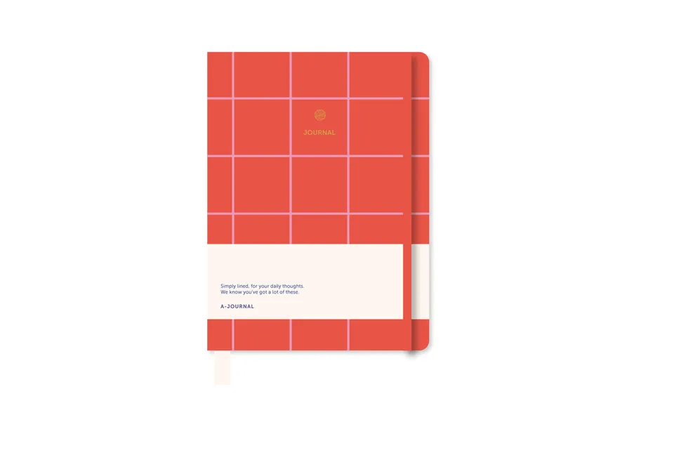 a-journal-notebook-thin-notizbuch-kariert-pink-rot image 1