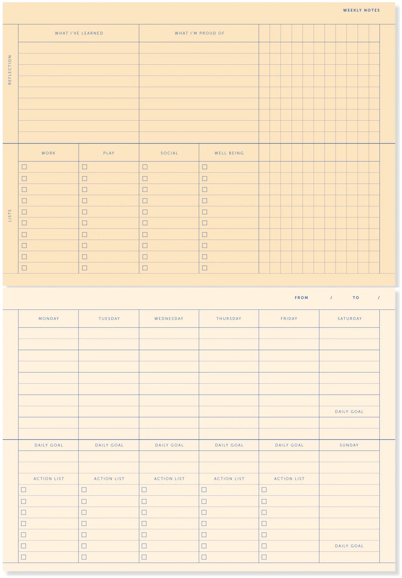 a-journal-deskplanner-schreibtischplaner-toile-de-jouy image 2