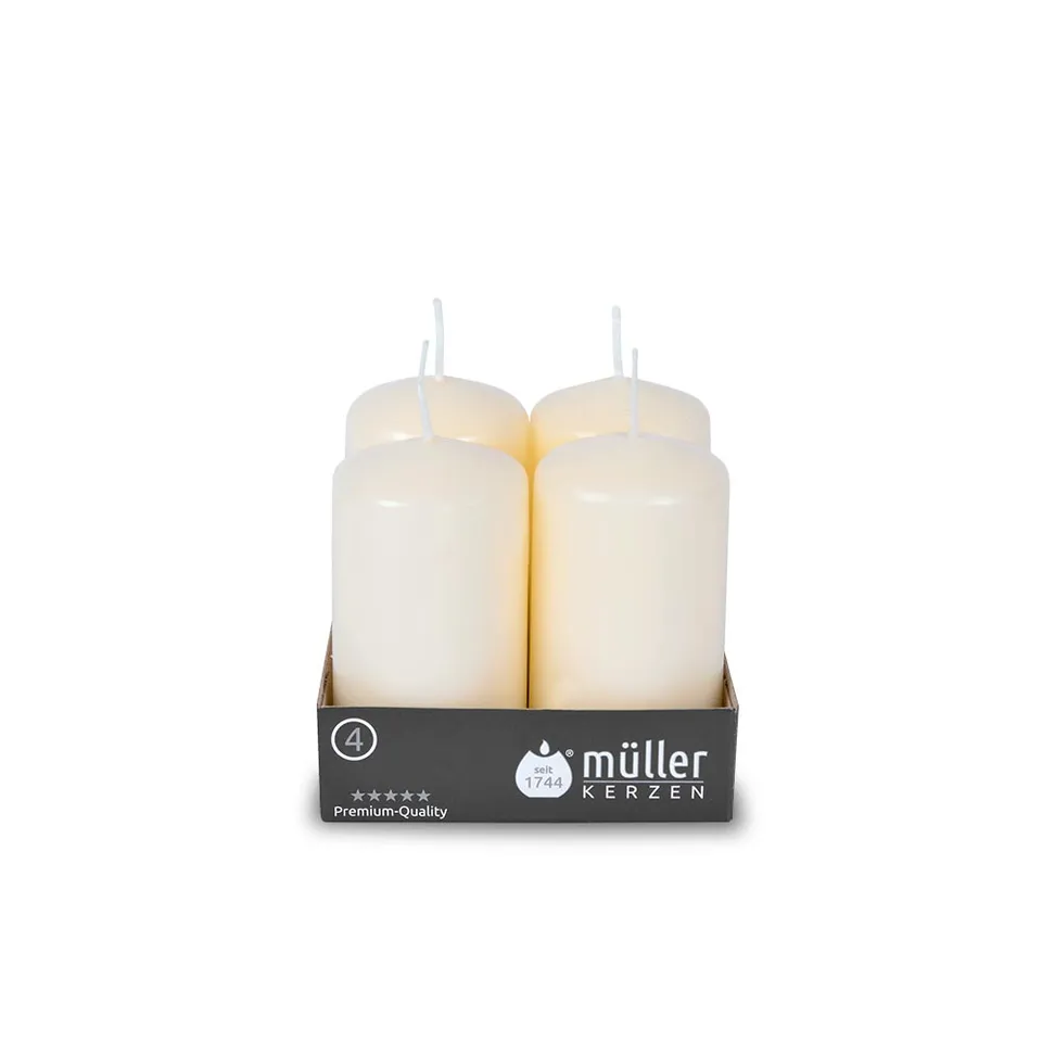 m-ller-stumpenkerzen-90-48-mm-4er-blockkerzen-farbig image 1