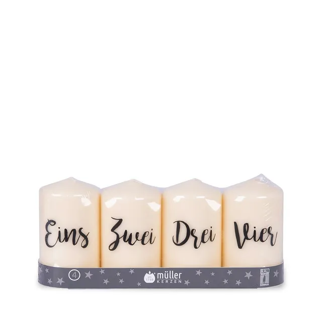 m-ller-kerzen-weihnachten-adventkerzenset-100-57-creme-4er-set image 1