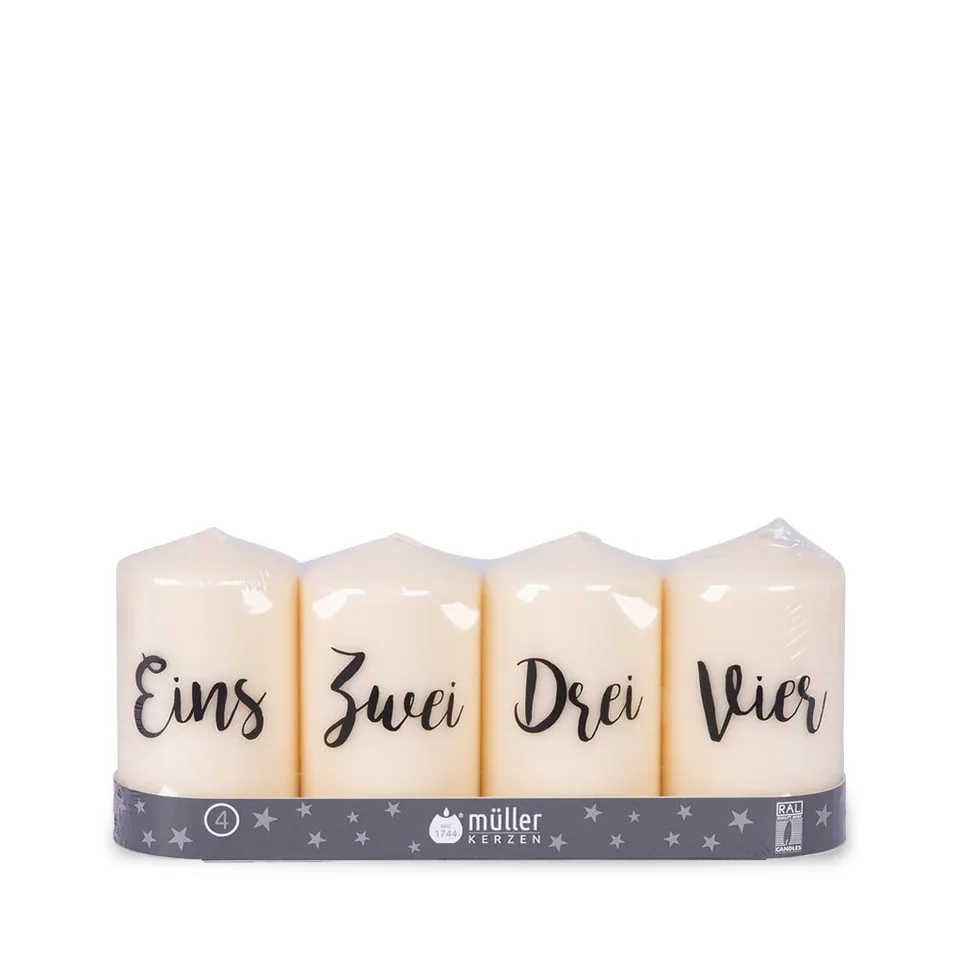 m-ller-kerzen-weihnachten-adventkerzenset-100-57-creme-4er-set image 1