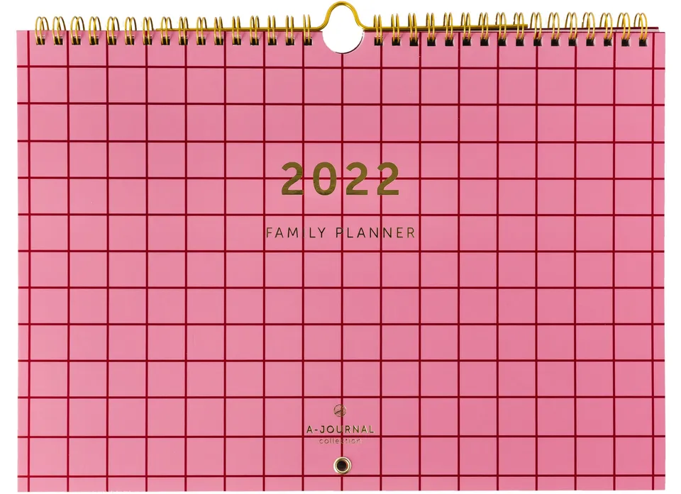 a-journal-family-planner-2022-familienkalender-checkered-pink image 1