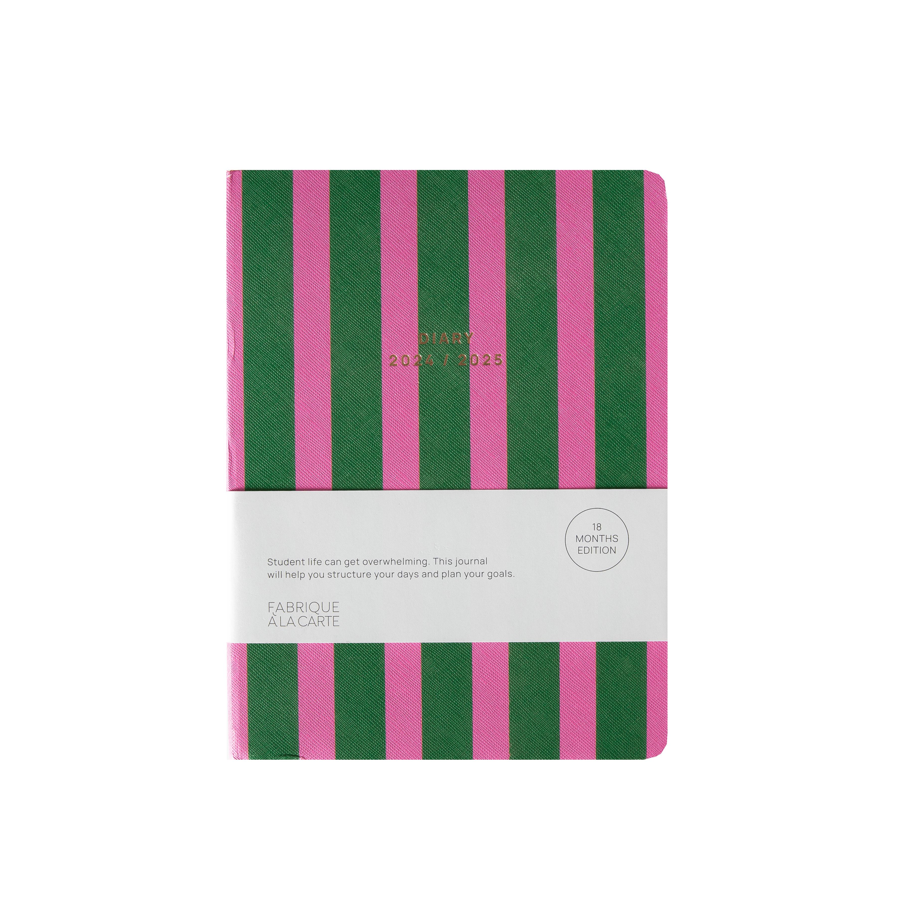 a-journal-fabrique-schulagenda-2024-2025-stripes-green-pink image 1