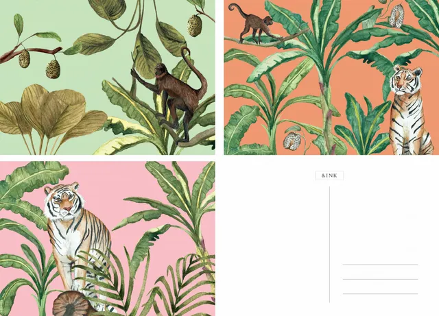 a-journal-lifestyle-ink-postkarten-set-jungle-15-st-ck-tiermotive image 1