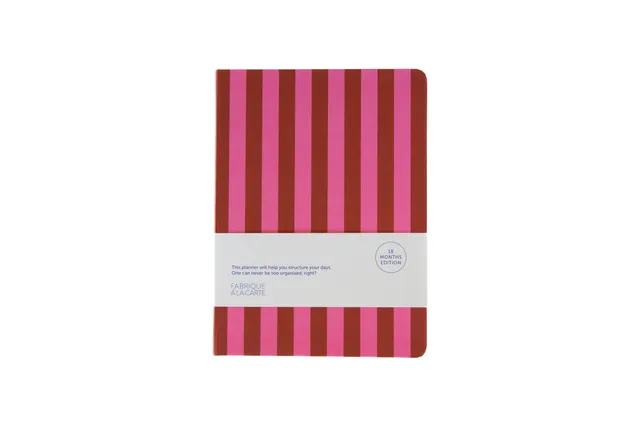 a-journal-fabrique-diary-2026-2027-tagebuch-pink-stripes image 1