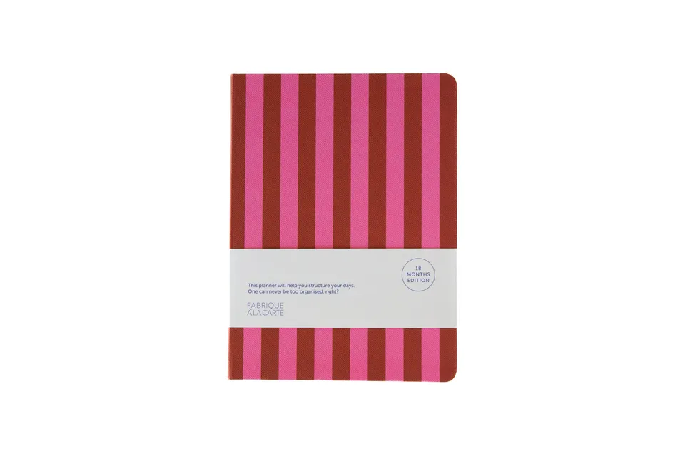 a-journal-fabrique-diary-2026-2027-tagebuch-pink-stripes image 1