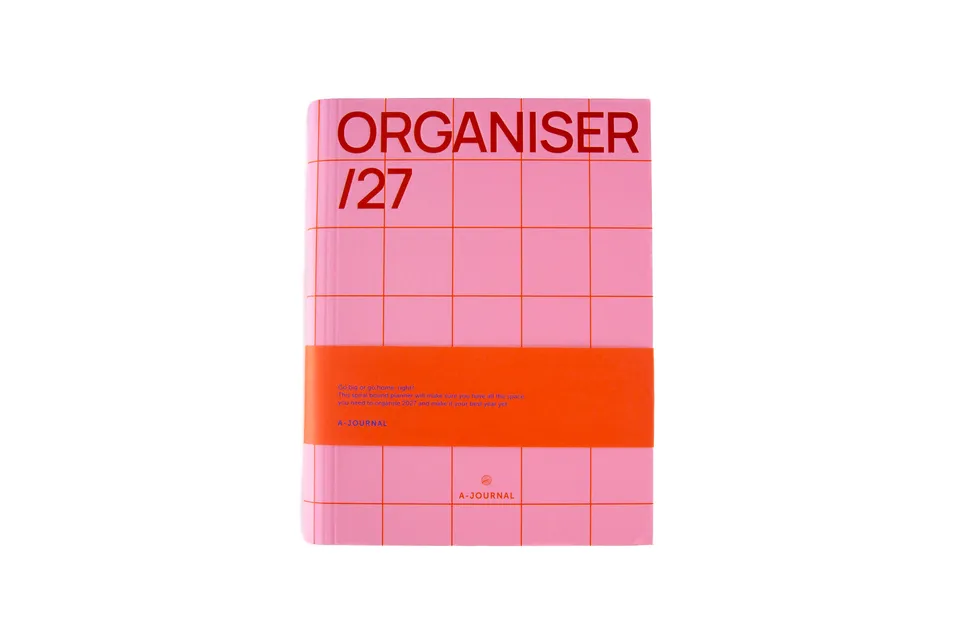 a-journal-diary-spiral-organizer-2027-kariert-pink-rot image 1
