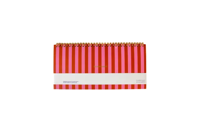 a-journal-fabrique-deskplanner-stripes-pink-red image 1