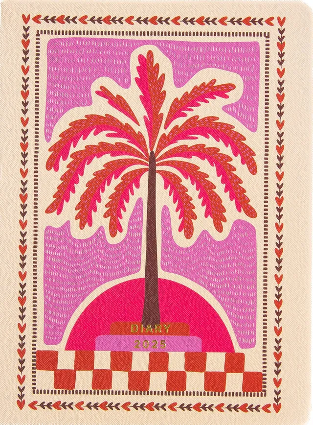 a-journal-fabrique-diary-2025-tagebuch-palmtree-pink image 1